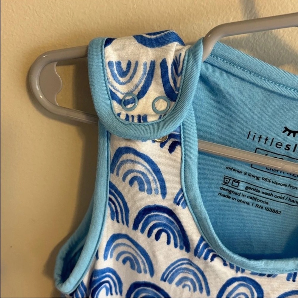 Little Sleepies Blue Rainbow Wearable Blanket Bamboo Sleepy Bag Sleep Sack 6-18 - Picture 9 of 13